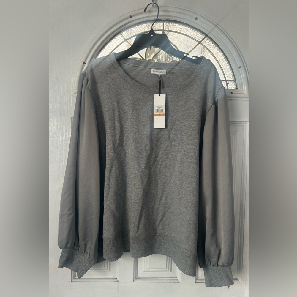Gray Long Sleeve Top